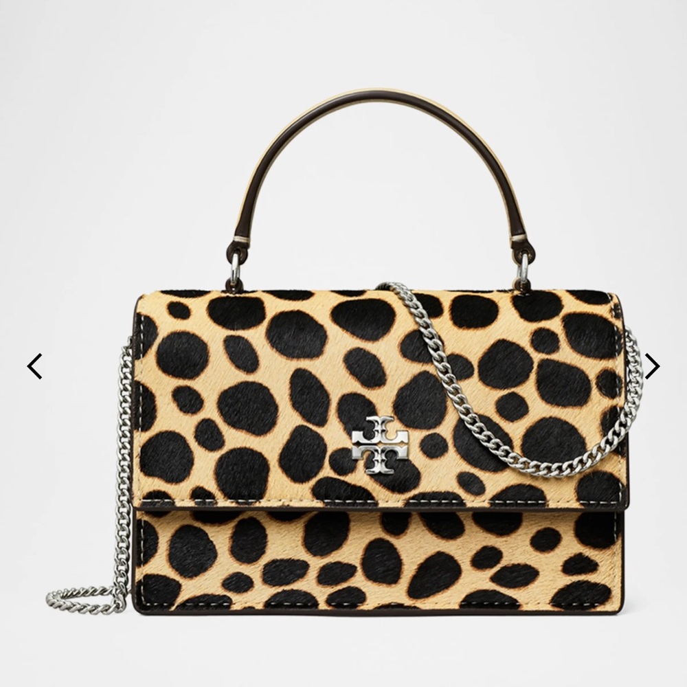 Tory Burch Black and Tan Leopard Crossbody Bag